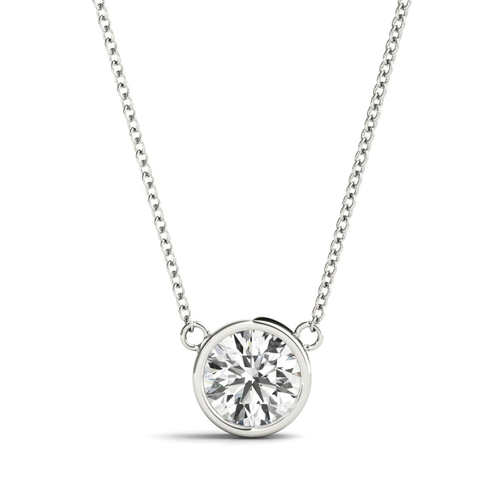 Platinum 1 CT Round Diamond Pendant