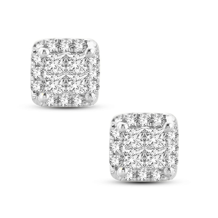 14K 0.25CT Princess Cut Diamond Earring