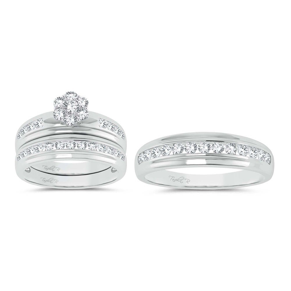 14K 1.00ct Diamond Trio Set