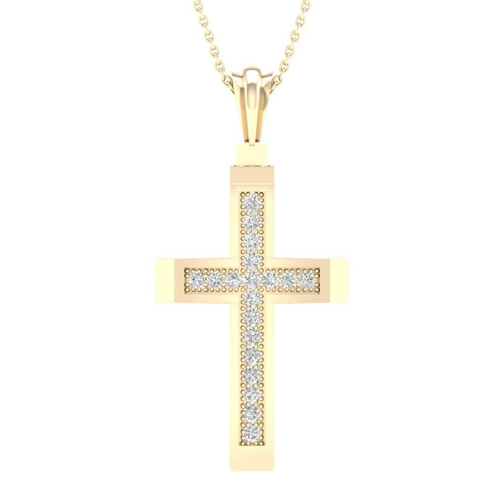 Magnifcnet 10K 0.05ct Diamond Cross Pendant