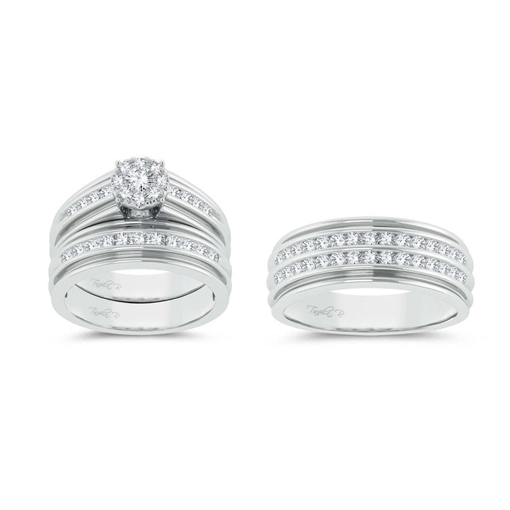 14k 0.86ct Diamond Trio Set