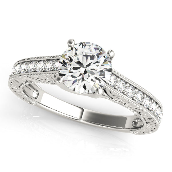 Single Row Diamond Engagement Ring