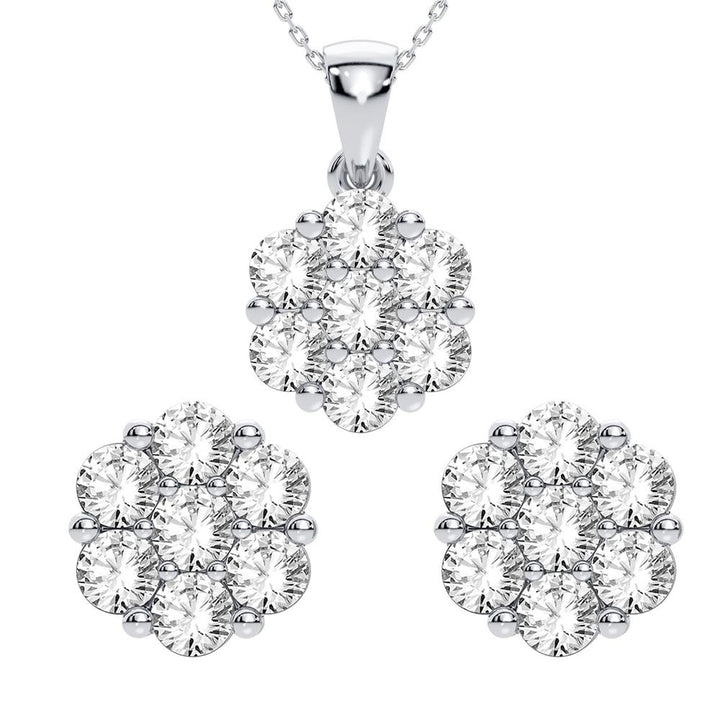 14K 0.25CT Diamond Earring and Pendant Set