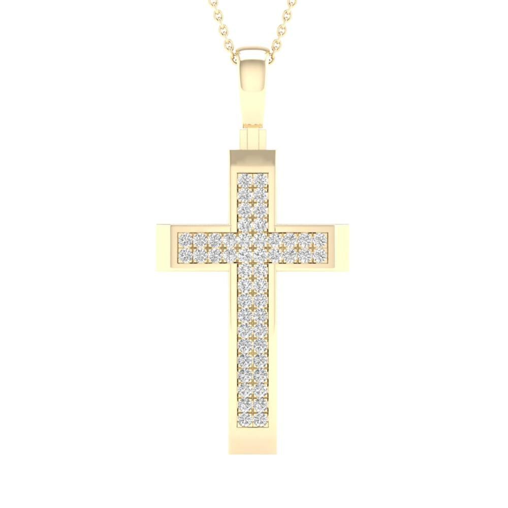 Exquisite 10K 0.15ct Diamond Cross Pendant