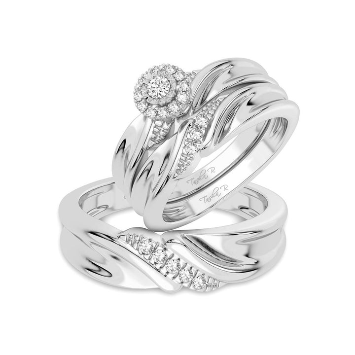 14K 0.16CT Diamond Trio Set