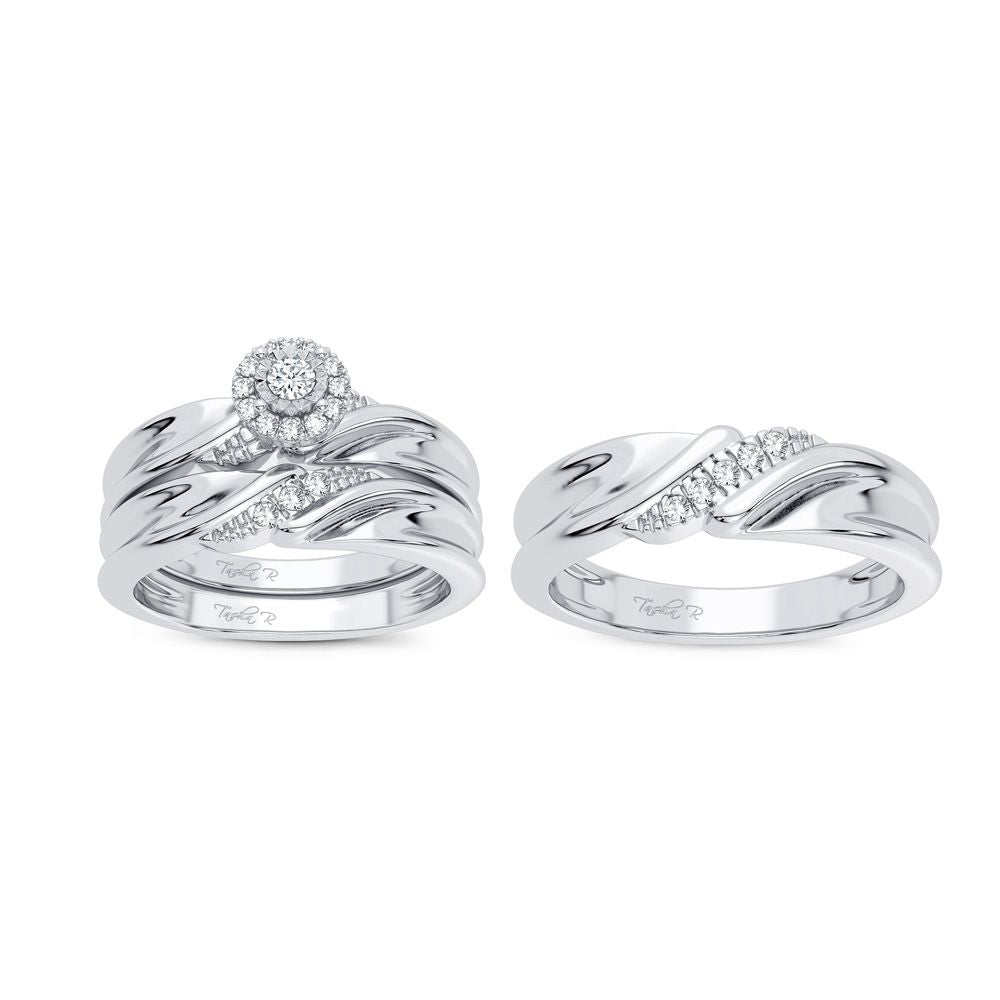 14K 0.16CT Diamond Trio Set