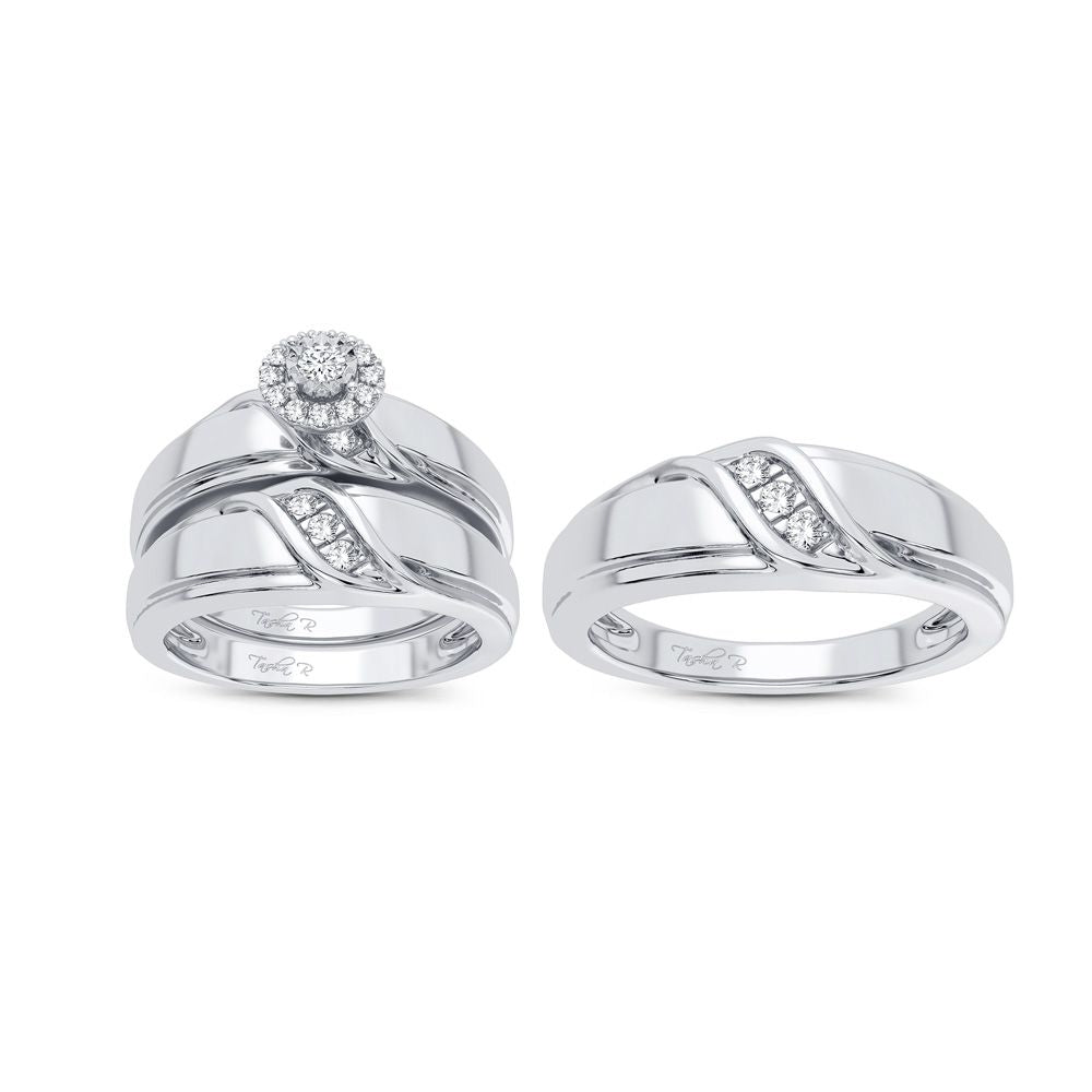 14K 0.20CT Diamond Trio Set