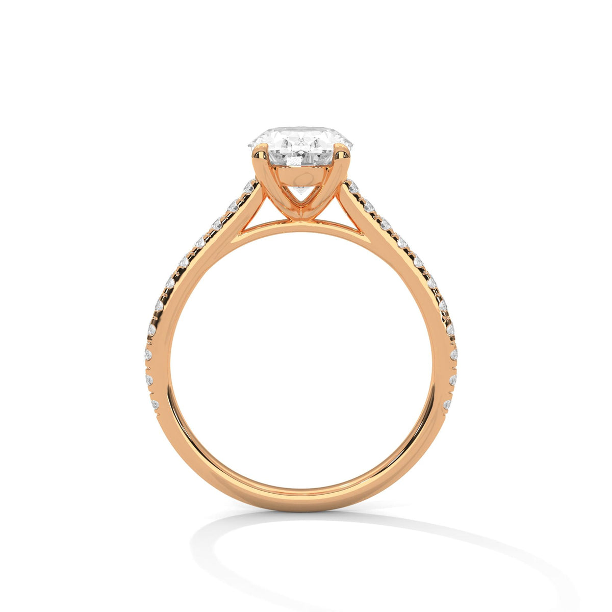 2ct Oval Lab Diamond Engagement Ring with a Pave setting