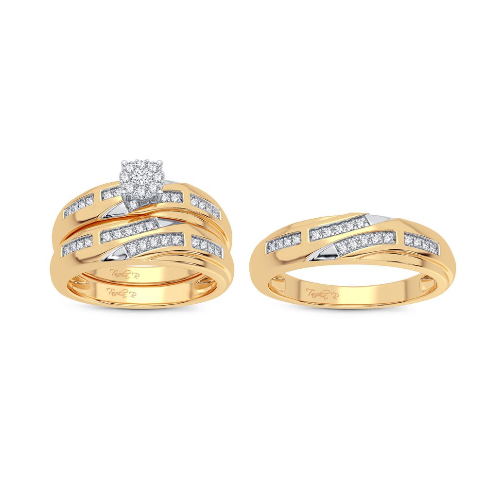 14K 0.25CT Diamond Trio Set