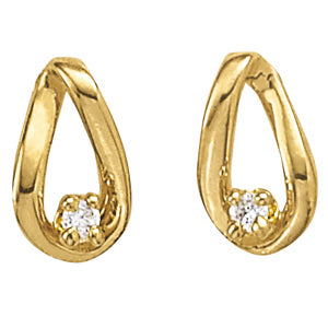 Platinum 1/20 CT Diamond Round Stud Earrings