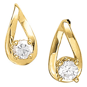 18K White Gold 1/4 CT Diamond Stud Earrings