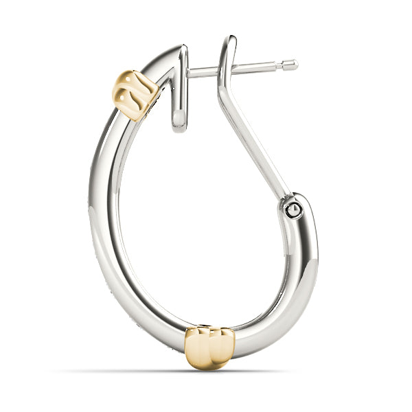 Platinum 0.5ctw Diamond J-Hoop Earrings