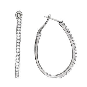 Round Diamond Hoop Earrings