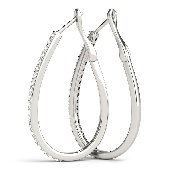 14K White Gold Round Diamond Fashion Earrings