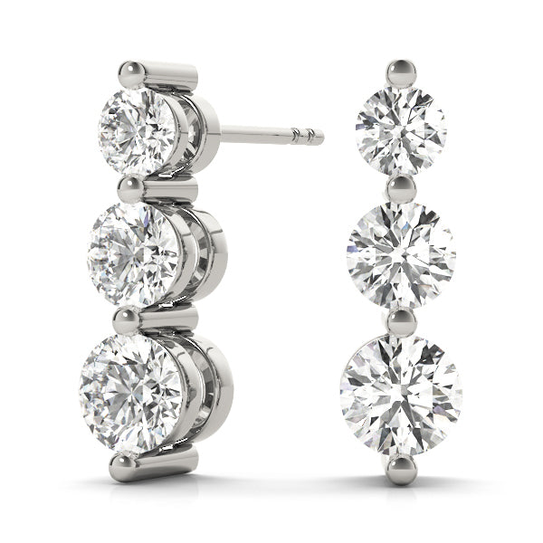 Three Stone Diamond Earring