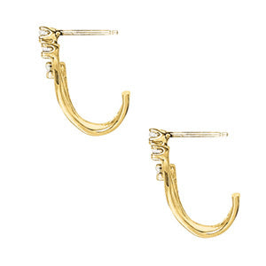 Round Diamond 3-Stone Earrings
