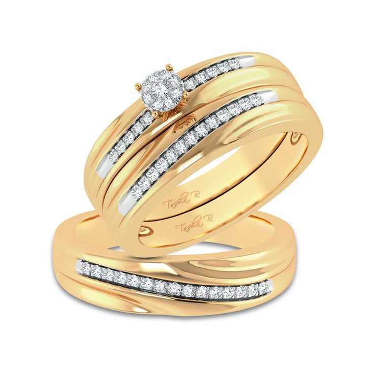 14K 0.25ct Diamond Trio Set