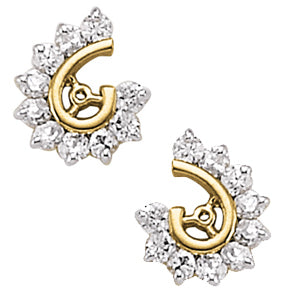 18K White Gold 1/2 CT Diamond Fashion Earrings