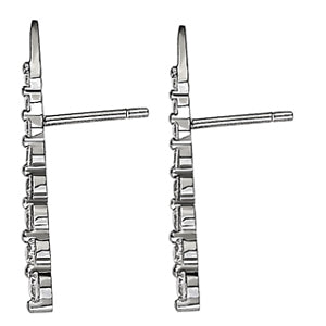 Platinum Round Diamond Journey Earrings 1/2 ctw