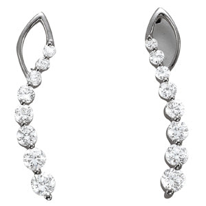 18K White Gold Round Diamond Fashion Earrings