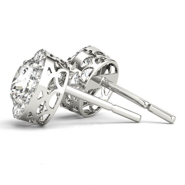 Diamond Round Halo Earrings