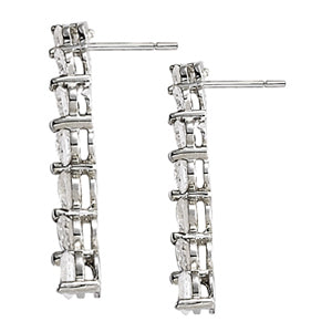 Platinum White Diamond Journey Earrings 1 ctw