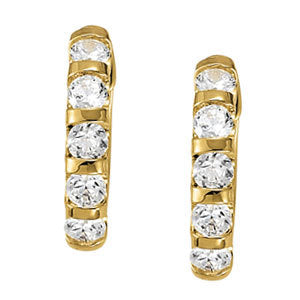 Round Diamond Hoop Earrings