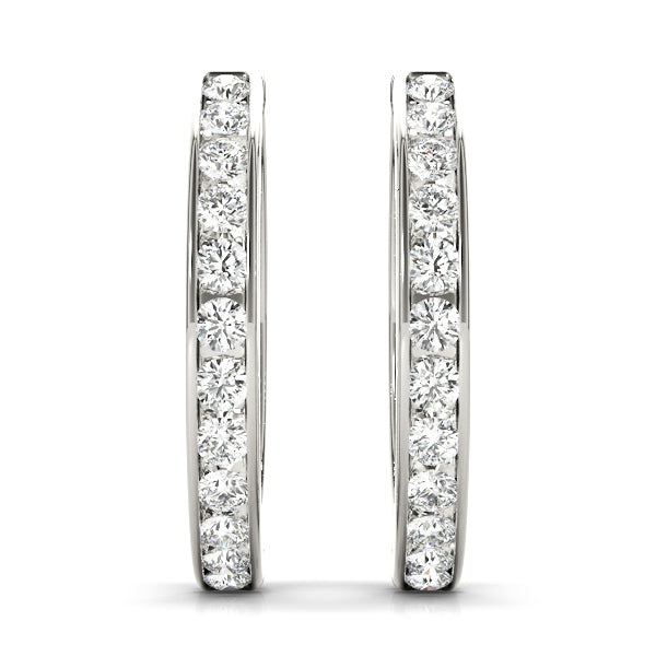 Round Diamond Hoop Earrings
