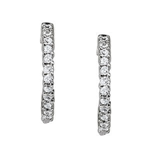 18K White Gold Diamond Fashion Hoop Earrings