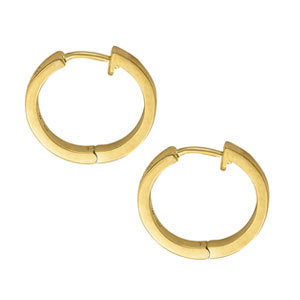 14K White Gold Round Diamond Hoop Earrings