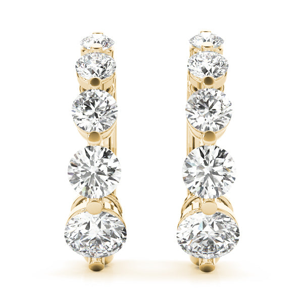 14K Yellow Gold Diamond Journey Earrings