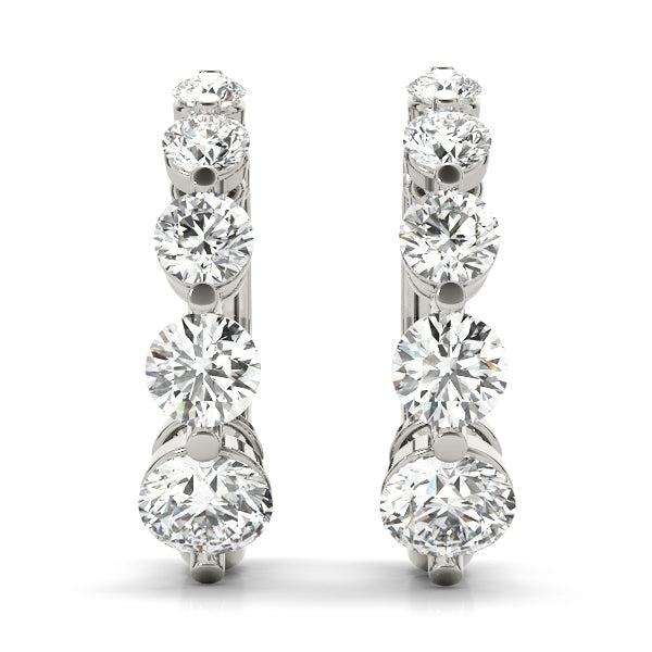 Platinum 1 CT Diamond Journey Earrings