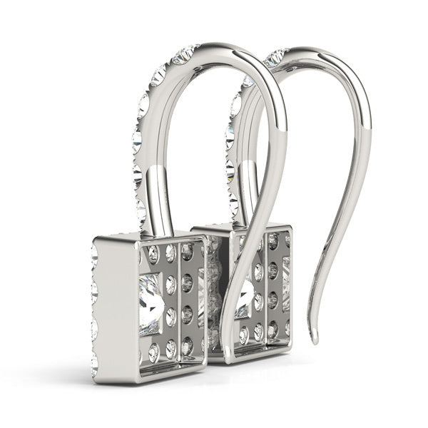 Platinum 7/8 ct Diamond Halo Stud Earrings