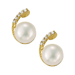 Platinum Diamond Pearl Drop Fashion Earrings