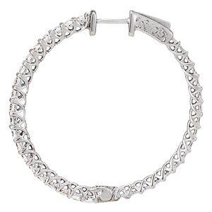 18K White Gold Diamond Inside Out Hoop Earrings