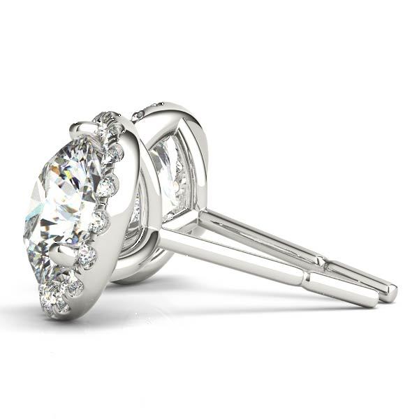 Round Diamond Halo Earring Set