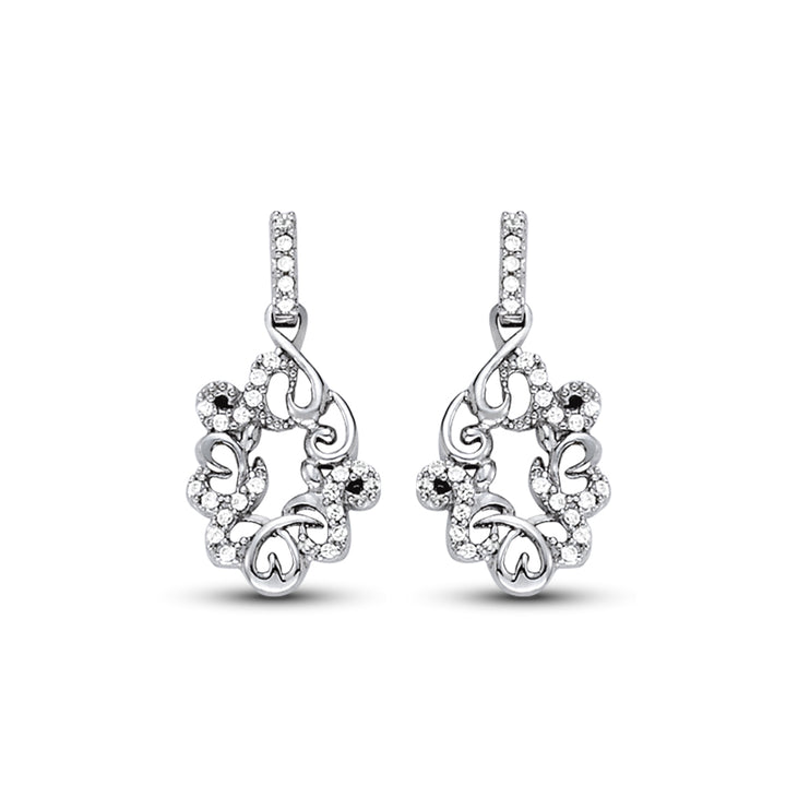 Platinum White Diamond Fashion Drop Earrings
