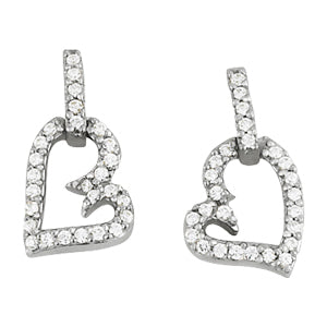 18K White Gold Round Diamond Fashion Earrings