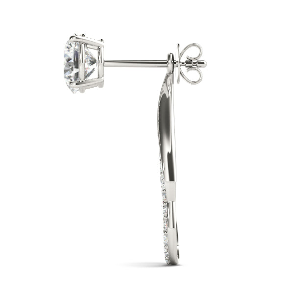 18K White Gold Diamond Fashion Earrings