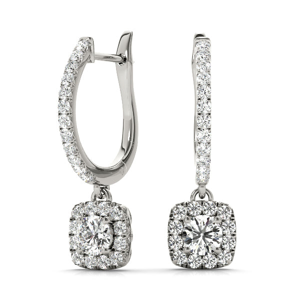 Round Diamond Halo Earrings