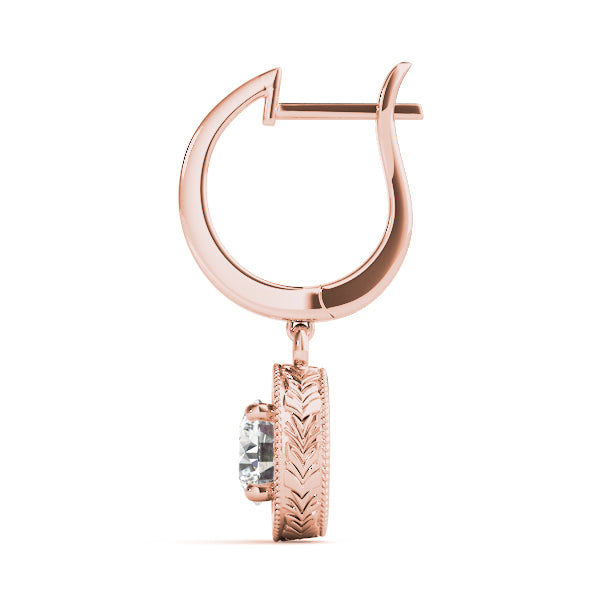 14K Rose Gold 1/2 CT Round Diamond Stud Earrings