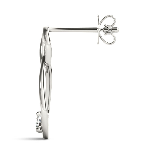 Platinum 1/15 CT Round Diamond Stud Earrings