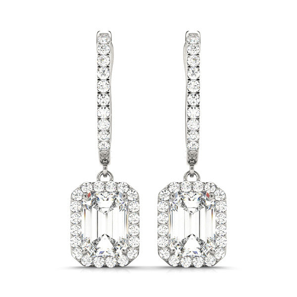 14K Diamond Round Halo Earrings