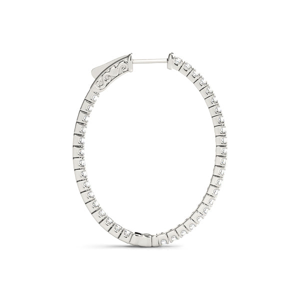 Round Diamond Inside Out Hoop Earrings