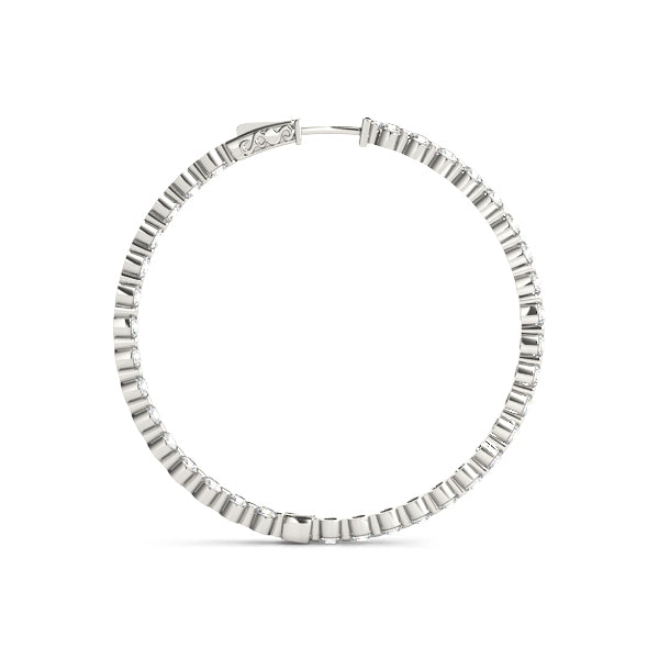 Diamond Inside Out Hoop Earrings in Multiple Gold Options