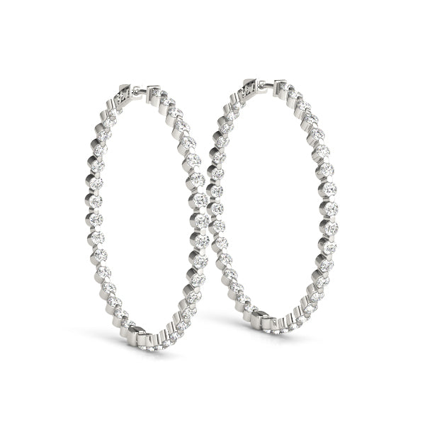 Diamond Inside Out Hoop Earrings in Multiple Gold Options