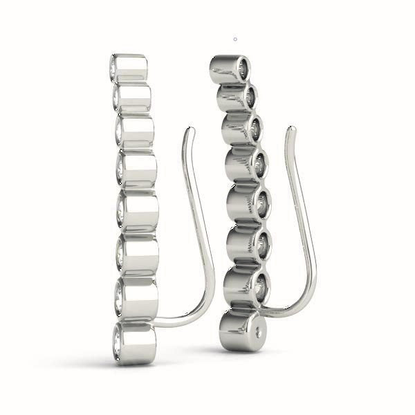 18K White Gold Round Diamond Fashion Earrings