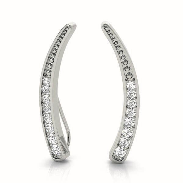 18K White Gold Round Diamond Fashion Earrings