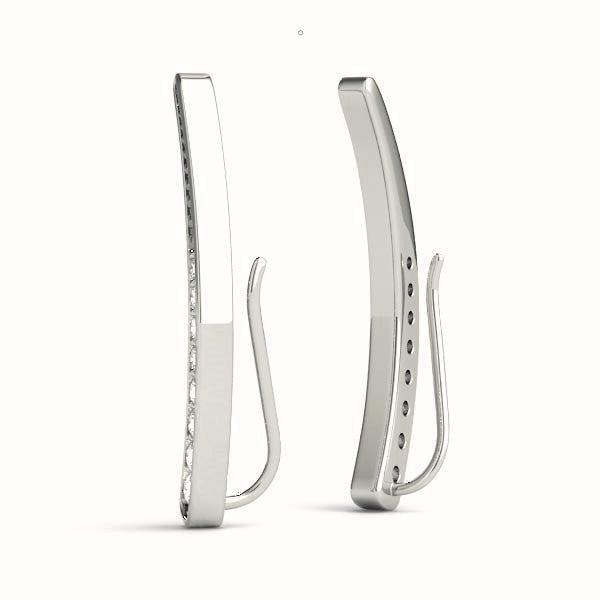Platinum White Diamond Round Fashion Earrings