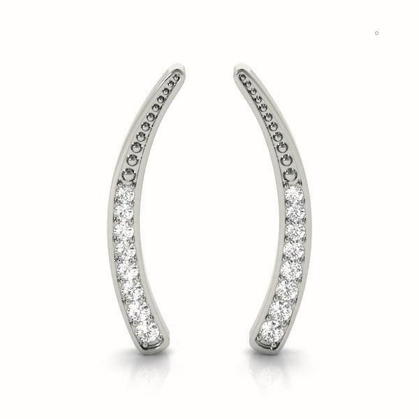 Platinum White Diamond Round Fashion Earrings